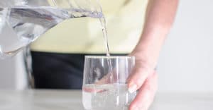 Water in drinking glass